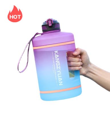 China Japanese wholesale viable trend gradient shaker white bpa free sublimation frosted water bottle with handle for sale