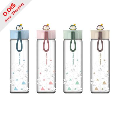 China New Christmas Snowflake Glass Water Bottle Sustainable Matte Simple Sports Gift Creative Frosted Glass Practical Mug for sale