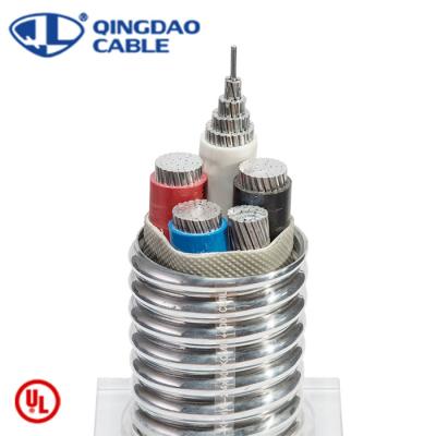 China Industrial Type MC 2/3/4 C 6AWG Cable Through Conductor 1000kcmil Aluminum Coupling Aluminum Armor PVC Jacket UL 1569 for sale