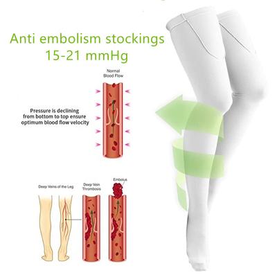 China TED Socks 15-20 mmHg Latex Anti Embolism Stockings Anti Embolism ODM Compression Top Medical Thigh Compression Stockings Free for sale