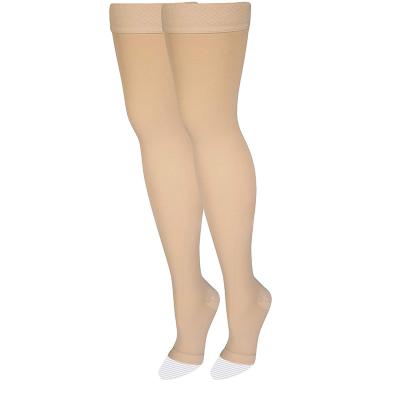 China Therapeutic Compression Sleeves for Varicose Veins Anti-Slip Open Medical Thigh Stockings for Varicose Veins for sale