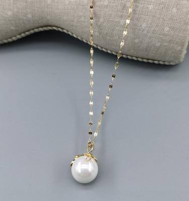 China The CLASSIC 925 silver necklace, big shinny pearl chain for sale