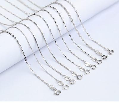 China 925 sterling silver CLASSIC cross chain 40 cm rhodium plated for sale