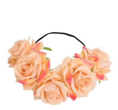 China Hot European American Europe and America Amazon high end pink flannel hair band the big exaggerated rose headdress for sale