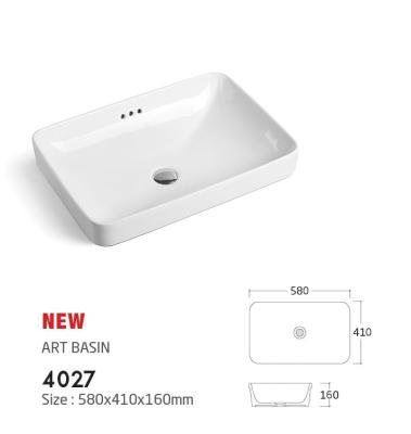 China New modern counter wash hand basin for sinks with round edge 4027 for sale