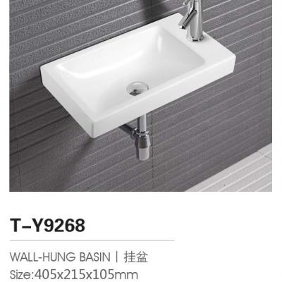 China Modern Wall Hung Basin Bathroom Laundry Sink Chaozhou Manufacturer T-Y9268 for sale