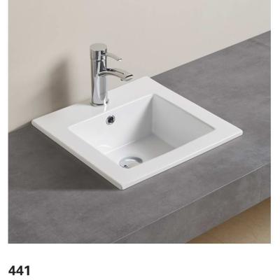 China Modern design small 441 edge modern ceramic slim washbasin for sale