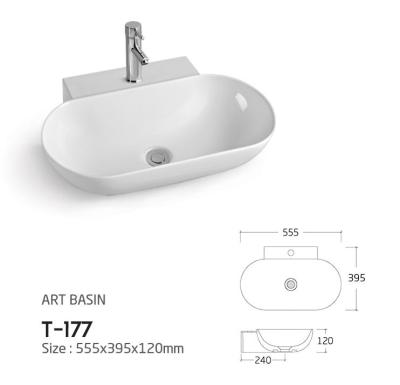 China Modern porcelain above counter washbasin for bathroom with model T-177 for sale