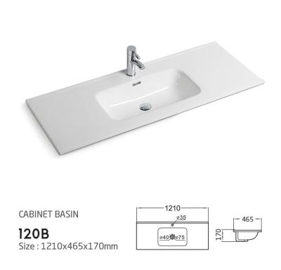 China Sustainable Ceramic Rectangle Hand Wash Basin For Bathroom 120B for sale