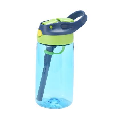 China Sustainable Wholesale Customized 450ml Kids Drinking Bottle Beverage Kids Plastic Water Bottle With Straw for sale