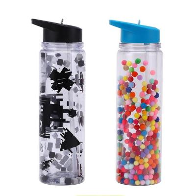 China Hot Sale 450ml Sustainable Sports Double Wall Plastic Sipper Water Bottle for sale