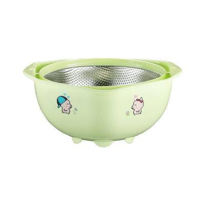 China Sustainable Technology Production High Quality Durable Using Various Stainless Steel Double Colander Strainers Rotary Drain Basket for sale