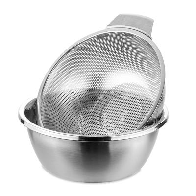 China Durable Stainless Steel Wire Basket Strainer Portable Premium Durable Colander Materials Steel Basket for sale