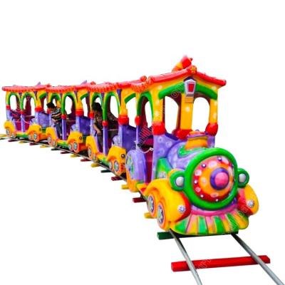 China FRP+steel happy electric track train kids rides fun tile track train amusement kiddie rides for sale