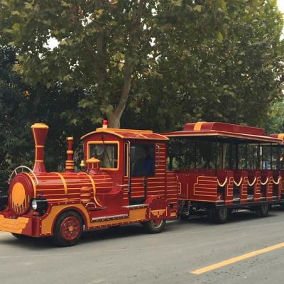 China Mall Trackless Train For Amusement Parks Tourists 42 Seats Railless Sightseeing Train Rides For Adults for sale