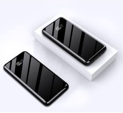 China Digital Display Mirror Glass Screen Magnetic Wireless Fast Charging Power Bank Charge 10W 10000mAh Fast Power Bank for sale