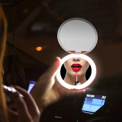 China LED Display Mobile Power Bank With Makeup Mirror Portable Travel Led Lighted 4000mah for sale