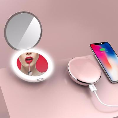 China LED Display The 2021 Premium Makeup Mirror Power Bank For Girl Lady LED Light With Mirror Gift for sale