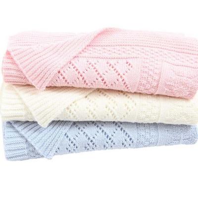 China New Design Comfortable Anti-pilling Acrylic Soft Open 100 Knit Baby Blanket Organic for sale