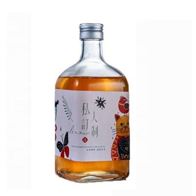 China Environmentally Friendly Can Be Customized Square Bottle Fruit Cork Vodka Juniper Bottle Glass Whiskey Bottle for sale