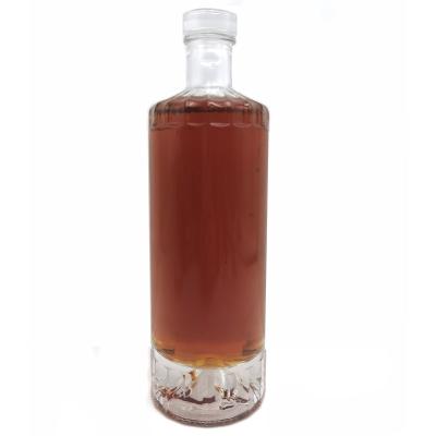 China Cylindrical Transparent Glass Wine Bottle With Thick Bottom And Unique Design for sale