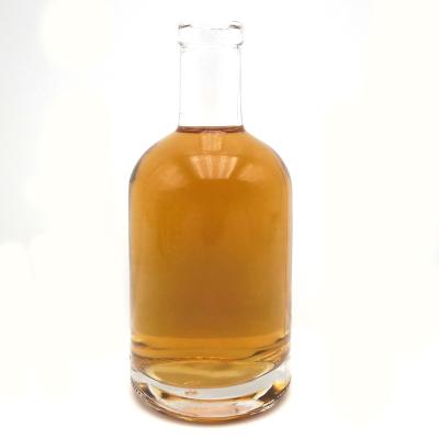 China Wine Wholesale Small Clear Empty Liquor Wine Bottles 375ml With Cork Stopper for sale