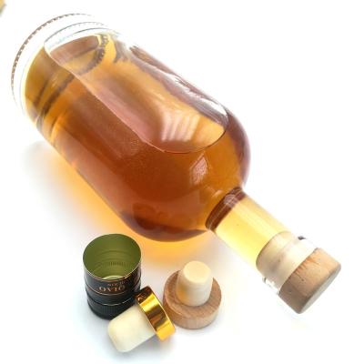 China Factory Direct Selling Clear Wine Empty 1000ml Bottle With Wooden Cork Stopper for sale