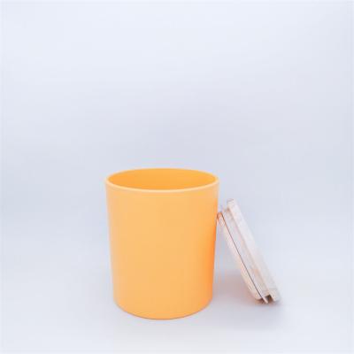 China Gift & Hot Sale Craft Ins Style Matte Orange Luxury Candle Jars Colored For Candle Making for sale