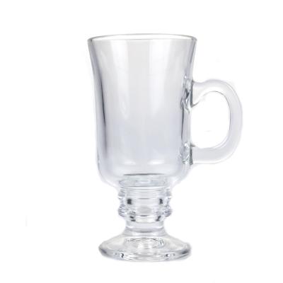 China Factory direct environmental friendly color glass water cup wine glass goblet with handle for sale