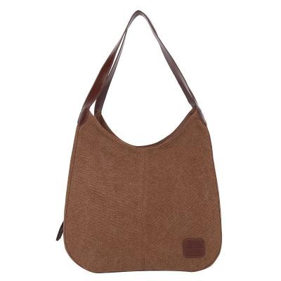 China Fashionable and supple literary simplicity of soft material, Korean version one-shoulder handbag, canvas multi-compartment casual tote bag for sale