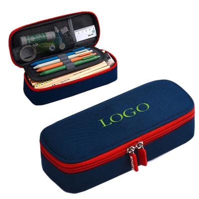 China Schools & British Offices University Style Pen Bag Multifunctional Student Oxford Cloth Custom Printed Pencil Case Stationery Box for sale