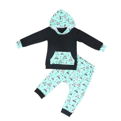 China Wholesale Spring Casual Clothing Boutique Boy Baby Clothes Letter Printing Clothing Set Hoodie Outfit for sale