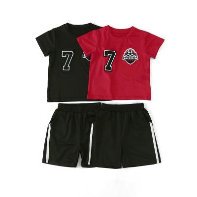 China RTS Casual Summer Football Clothing Kids Boys Sports T-shirt Quick Dry Set for sale