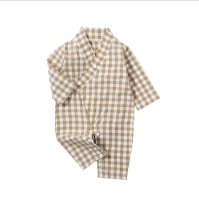 China Hot Selling Cotton Plaid Baby Born Clothes Newborn Baby Romper Infant Clothing Clothes for sale