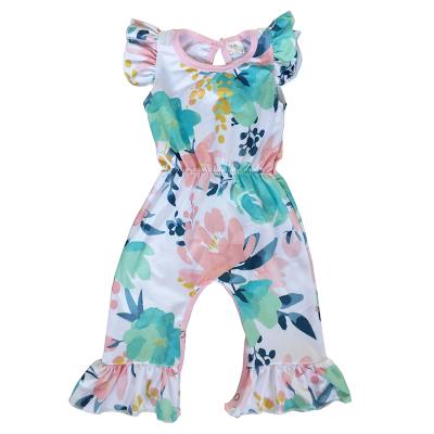 China Jumper For 0-16T Sleeveless Newborn Floral Floating Sleeveless Baby Ruffle Romper Baby Clothing Wholesale for sale