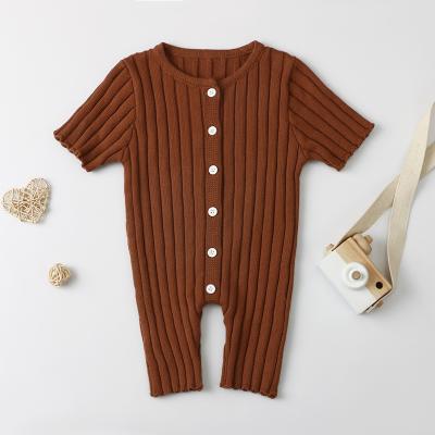 China New Arrivals Sweter Baby Long Sleeves Rompers Short Sleeve Knitted Overalls With Buttons Infant Jumpsuit Romper for sale