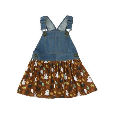 China New Design Anti-wrinkle Toddler Girls Denim Sleeveless Jean Dress Kids Clothing Boutique for sale