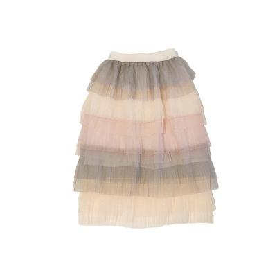 China Anti-wrinkle 2021 new summer girl's skirt gradient rainbow skirt children's wear children's long skirt for sale