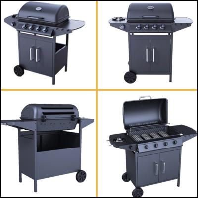 China Best Size Adjustable Selling Modern Stainless BBQ Grill Designs With 4 Gas Burners for sale