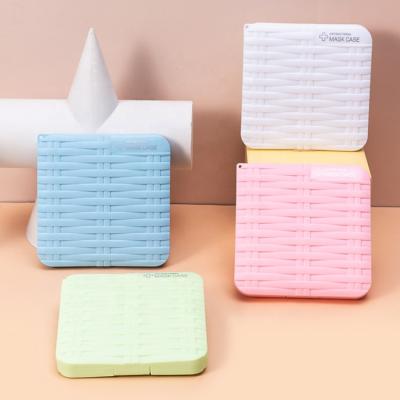 China Recyclable Portable Clip Mini Foldable Disposable Face Mask Plastic Storage Box for sale