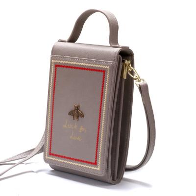 China Gray Cellphone Wallet Purse Phone Holder Bag Pouch Strap Clutch Cross - Body Shoulder Bag for sale