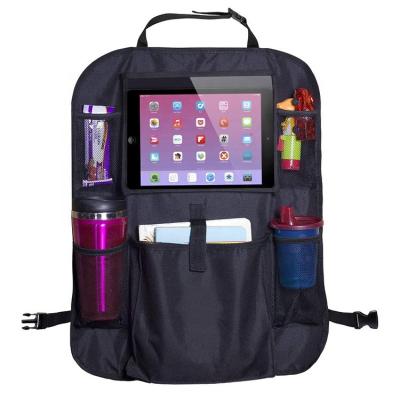 China Dresser ; Low MOQ 600D Polyester Car Backseat Foldable Organizer With Tablet Holder Universal Leak Proof for sale