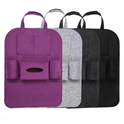 China Dresser ; Universal Manufacturer Price Collapsible Portable Multi Compartments Felt Car Backseat Organizer for sale