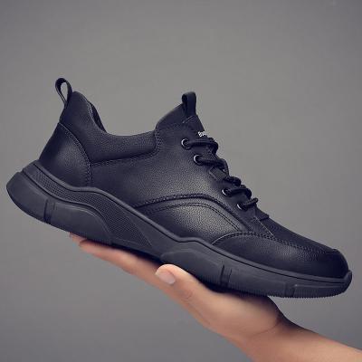 China Fashion trend casual sports hot sale running shoes frosted design upper korean style men's fashionable leather walking shoes for sale