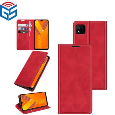 China Mobile Phone Case For Wiko Y62 Silky Feeling Magnetic Suck Leather Flip Cover Case Hot-Red for sale