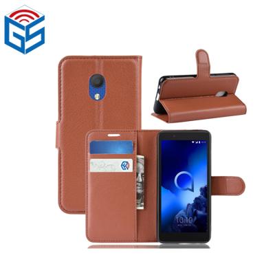 China Premium Leather Cell Phone Case PU Wallet Case For Alcatel 1c Telefonini 2019 Cellular Back Cover With Card Holder for sale