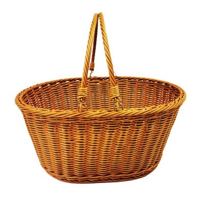 China Factory Wholesale Price Sustainable Franchises Picnic Basket Rattan Supermarket Shopping Basket for sale