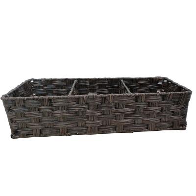 China Sustainable Rubber Rattan Basket Square Seat Handwoven Rattan Storage Basket for sale