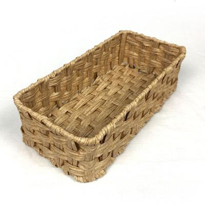 China Viable Custom Plastic Portable Rattan Basket Rattan Manufacturers Rectangular Storage Basket for sale