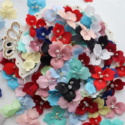 China 3D DIY Handmade Beaded Sequins 3 Petal Flower Clothing Headwear Home Decoration Accessories for sale